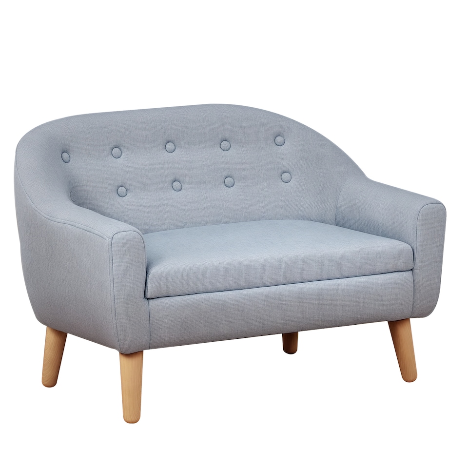 image 1 of HOMCOM Kids Sofa Children Couch Toddler Armchair Seat Bedroom Nursery | Grey | One Size