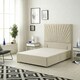 image 3 of Sunburst Divan Bed with 2 Drawers & 54'' Floor Standing Headboard Tweed Fabric | Brown | Natural