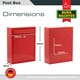 image 4 of Burg-Wachter Compact Wall Mounted Galvanised Steel Post Box - 26x33x9cm Red
