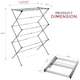 image 2 of 3 Tier Extendable Winged Clothes Airer Folding Laundry Drying Rack for Indoor/Outdoor Use