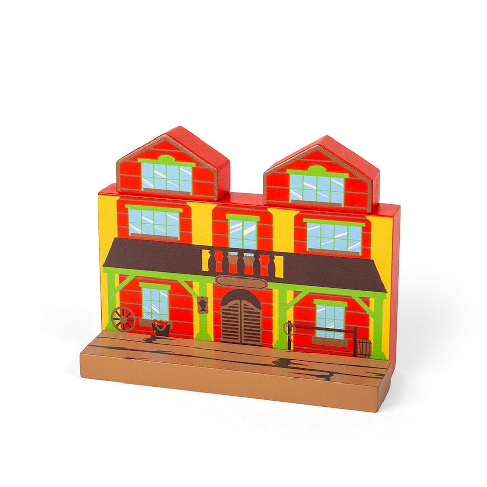 image 1 of Bigjigs Rail Wooden Wild West Train Set - 62 Play Pieces
