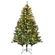 image 1 of HOMCOM 5FT Pre-Lit Christmas Tree Artificial Spruce Holiday Décor W/ Metal