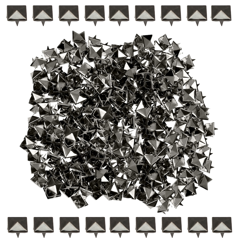 image 1 of 9mm Pyramid Shaped Nail Head Studs Square Metal Leather Rivets - 50pcs