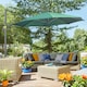 image 2 of Outsunny 3 x 3(m) Cantilever Parasol Garden Umbrella with Cross Base
