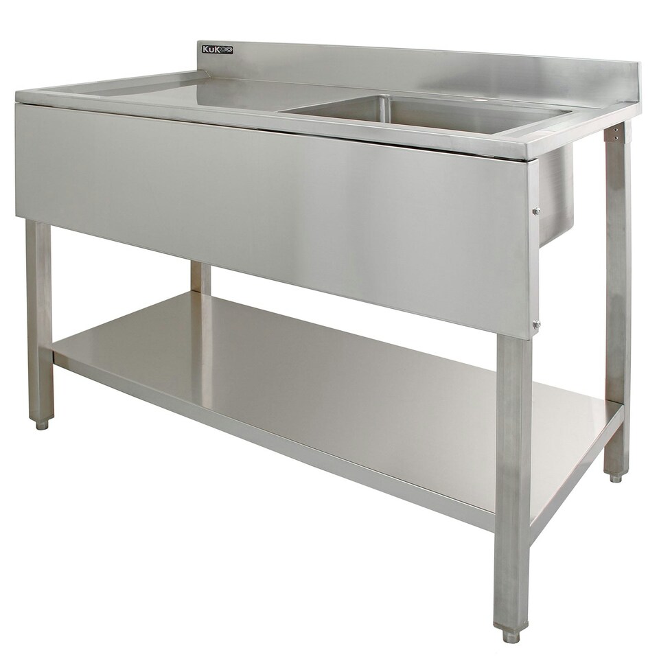 image 1 of KuKoo Commercial Sink & Pre-Rinse Tap - Left Hand Drainer Silver