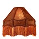 image 2 of Brown Faux Silk Victorian Lampshade with Floral Decor and Long Tassels
