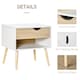 image 4 of HOMCOM Bedside Table with Drawer and Shelf, Modern Nightstand, End Table for Bedroom, Living Room, White