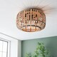 image 2 of Mathias Decorative Flush Ceiling Lamp, Natural Bamboo, Plywood, Matt Black Paint