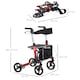 image 5 of HOMCOM Folding Rollator Walker with Seat and Backrest, Lightweight Walking Frame with Detachable Storage Bag, Dual Brakes, Adjustable Handle Height, 4 Wheeled Walker for Seniors, Handicapped, Red