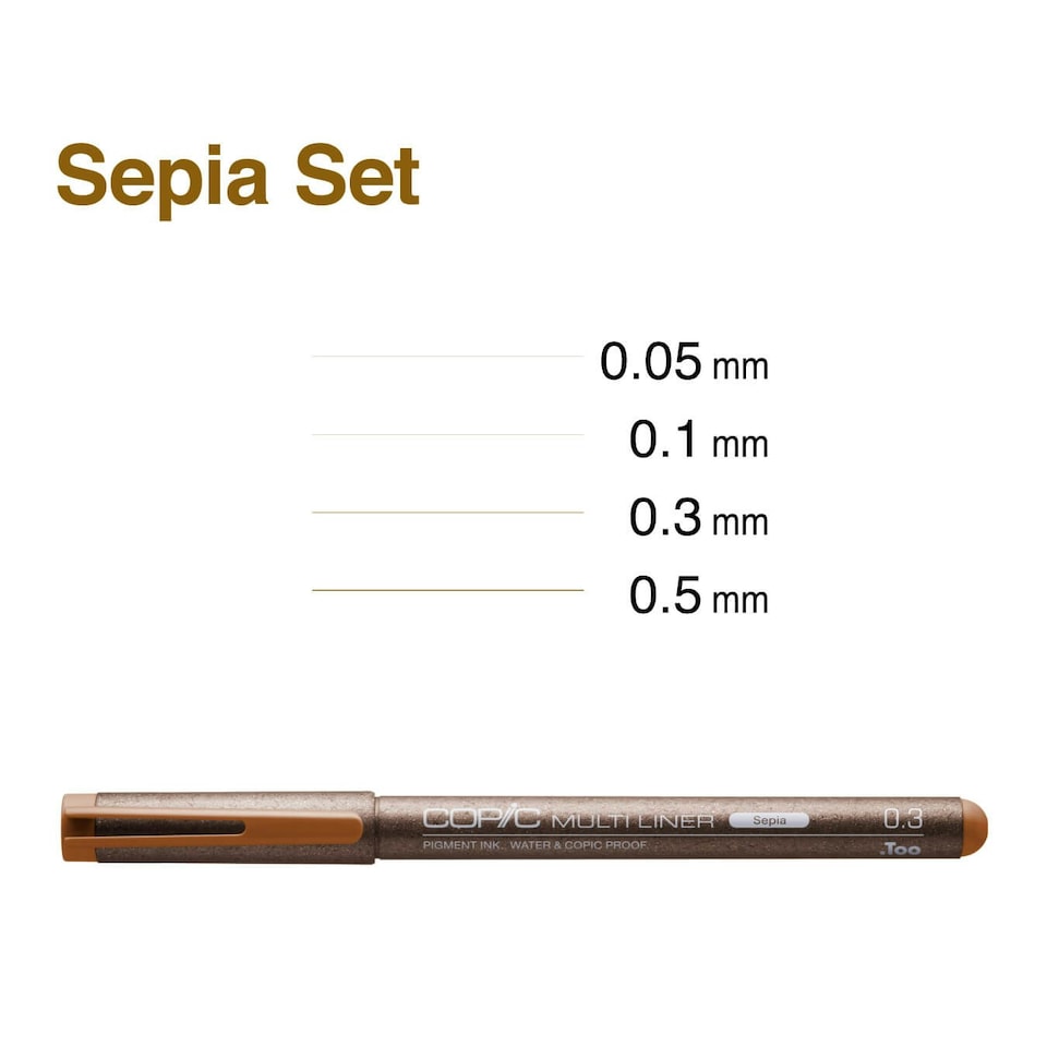 image 1 of Copic Multiliner, Sepia, Set of 4