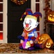 image 6 of Outsunny 4ft Blow Up Outdoor Halloween Decoration, Clown on Bicycle