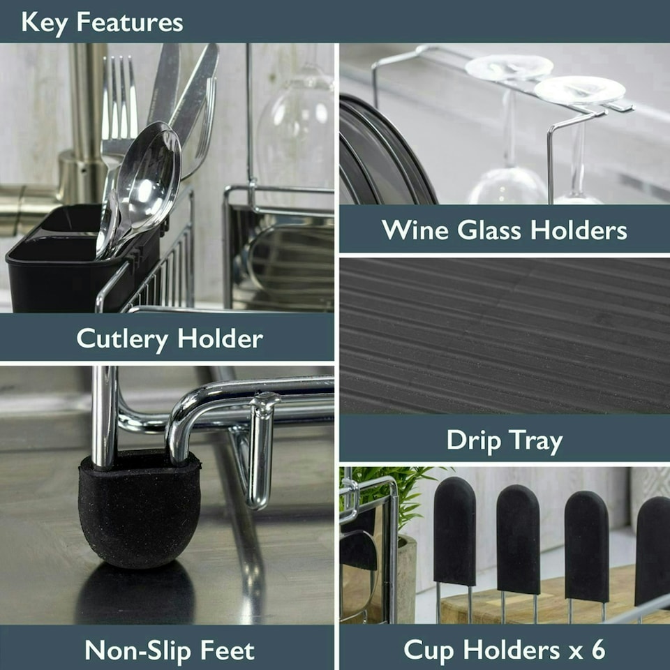 image 1 of Blackmoor Deluxe Dish Drainer Black