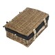 image 3 of 35cm Antique White Wash Split Willow Wicker Picnic Basket with Lining Black | Black | One Size