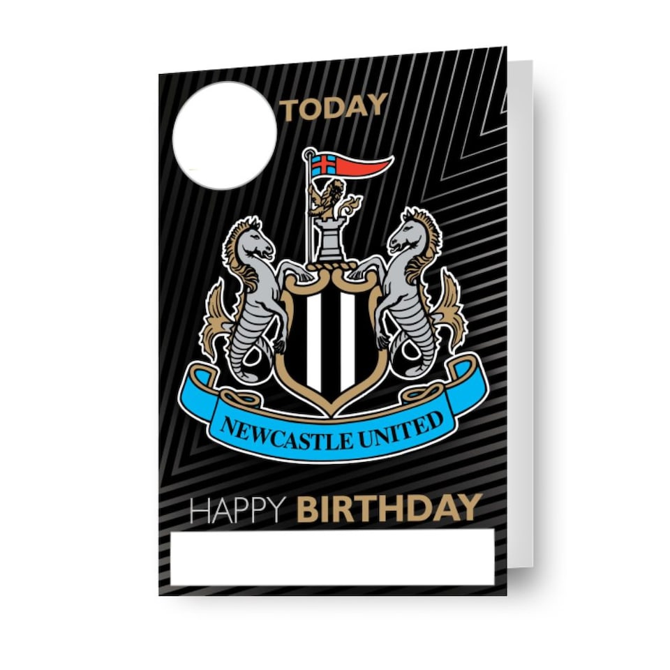 image 1 of Newcastle United FC Personalise Birthday Card With Sticker Sheet
