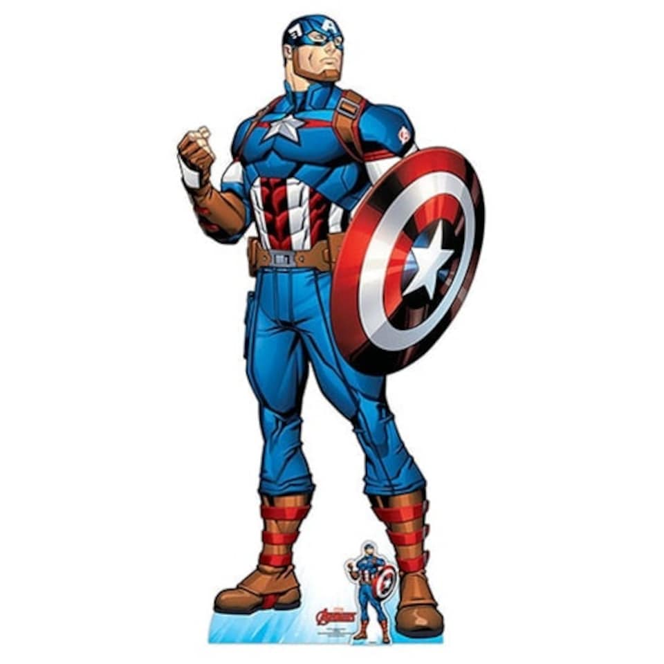 Captain America Superhero Comic Book Art Marvel Lifesize Cardboard Cutout 191cm
