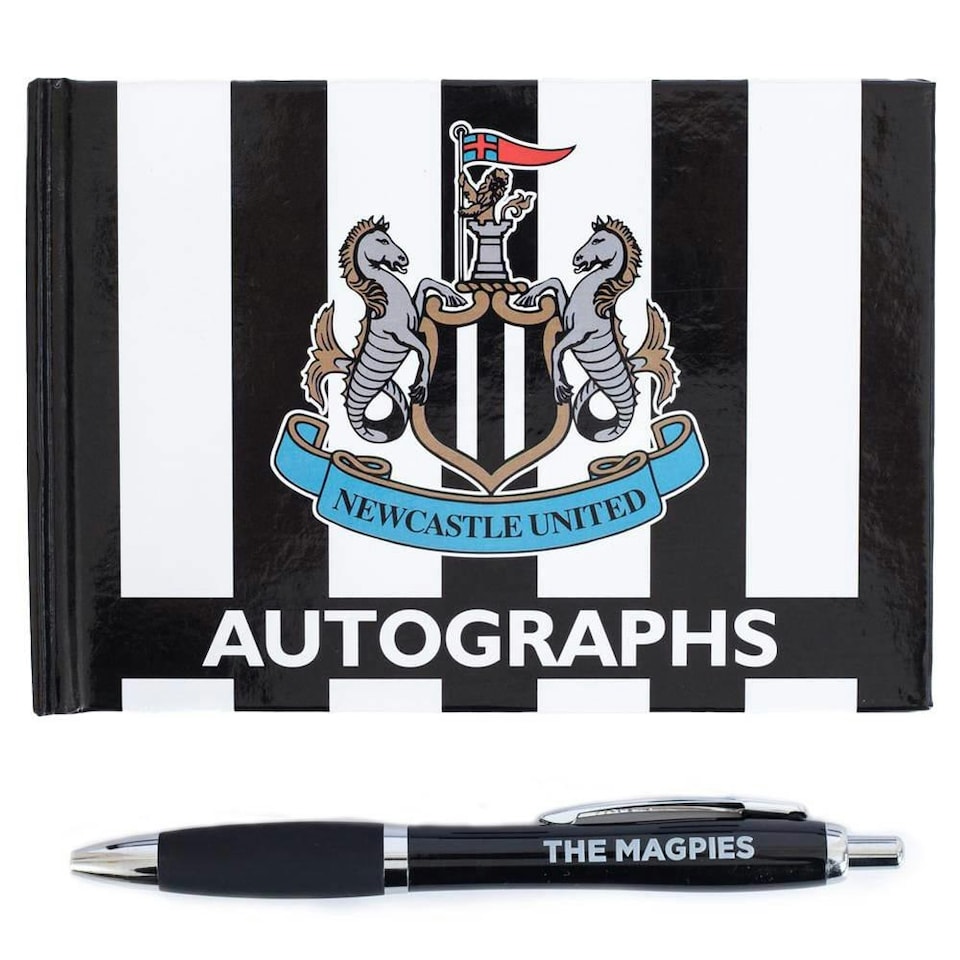 image 1 of Newcastle United FC Autograph Book & Pen - Black/White - One Size