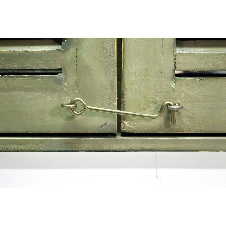 image 1 of Primrose 6in Country Window Glass Garden Mirror with Shutters