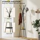 image 3 of HOMCOM Freestanding Metal Coat Rack Stand 9 Hooks Clothes Tree with 1 Shelf Hat Display Hall Tree Hanger Bag Umbrella Hanging Organiser Black