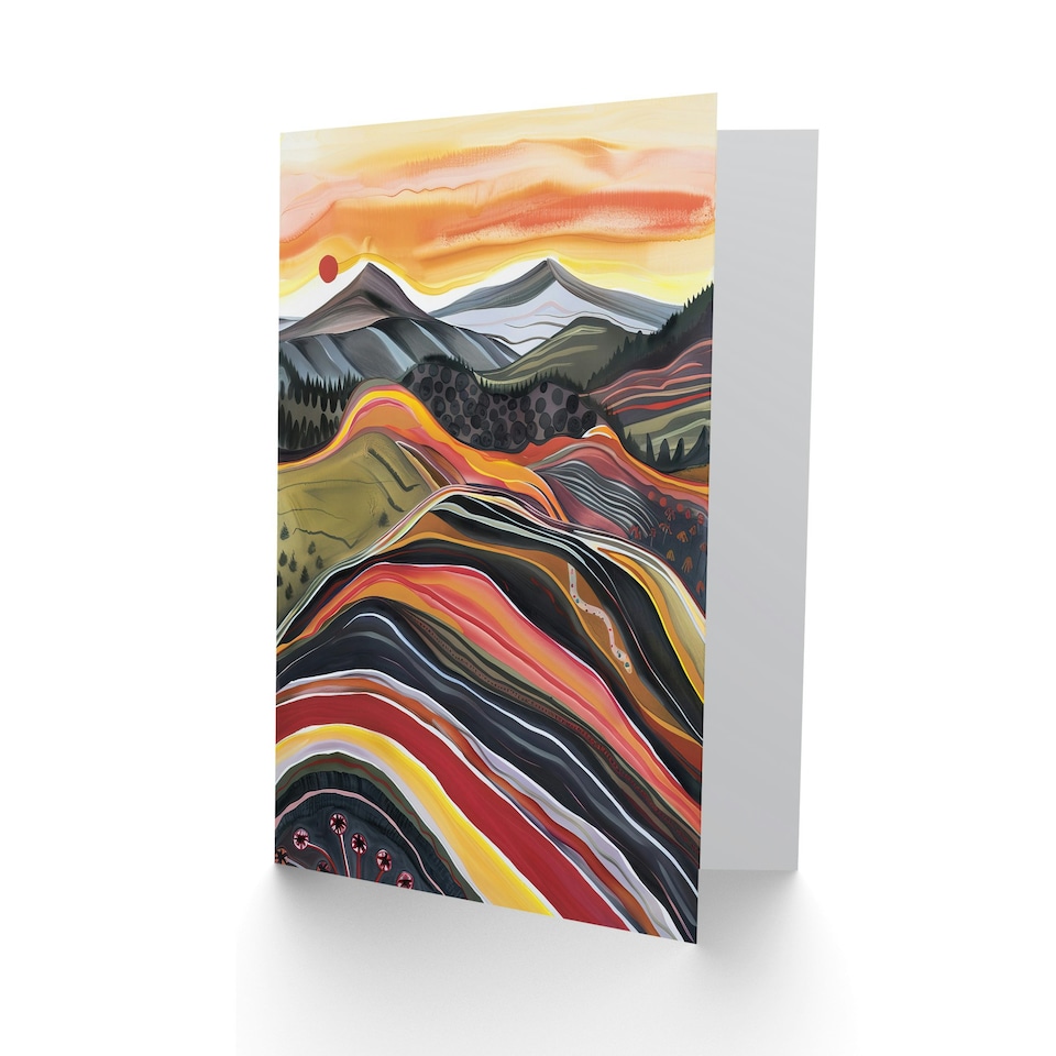 image 1 of Cairngorms Mountains Scottish Sunset Folk Him Her Birthday Card