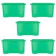 image 1 of Wham Crystal 5 x 60L Stackable Plastic Storage Boxes with Lids Green