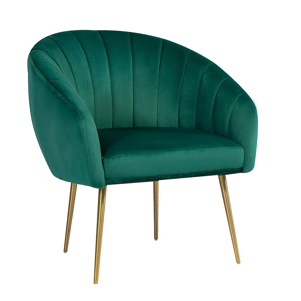 image 1 of Helena Velvet Accent Chair - Green