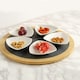 image 2 of Widdop Set of 5 Ceramic Serving Dishes with Round Slate Tray Brown