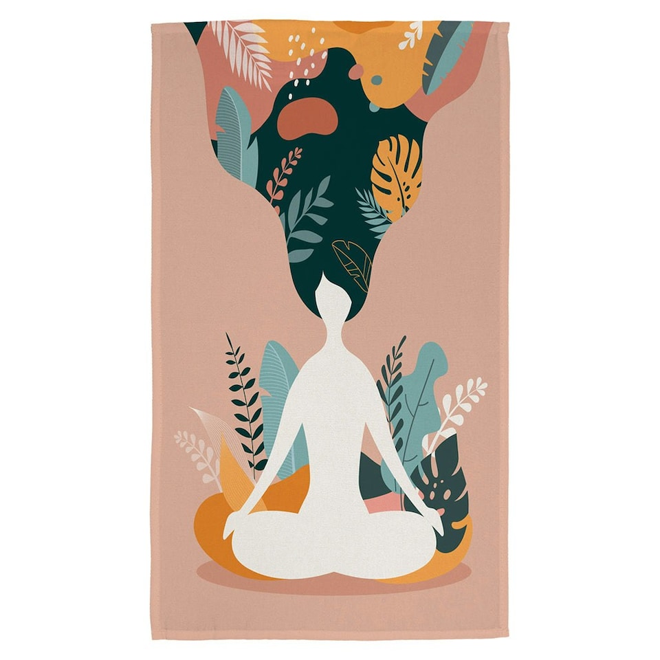 image 1 of mindfulness, meditation and yoga Woman (Kitchen Towel)
