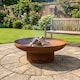 image 8 of Nicoman Large Corten Steel Rust Fire Pit 70cm Outdoor Round Firepit for Garden