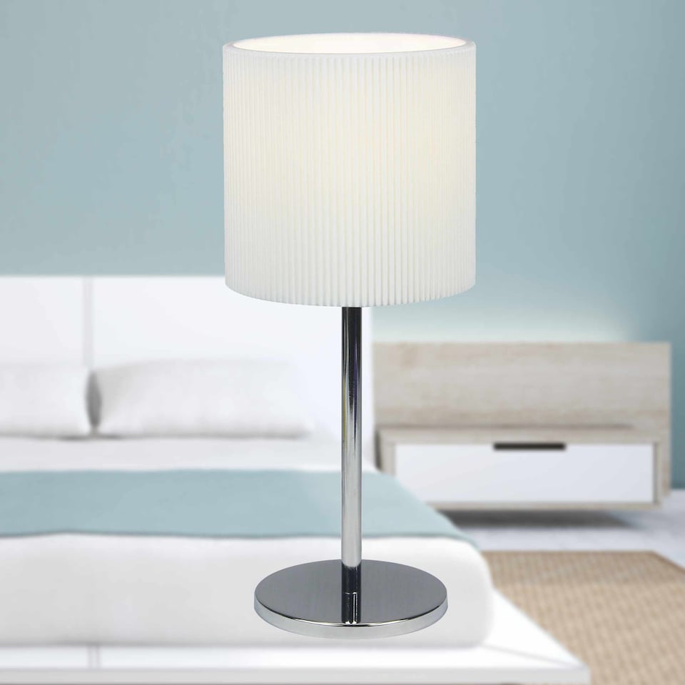 image 1 of White Pleated 15cm Table Lamp Shade | White | Small | 1