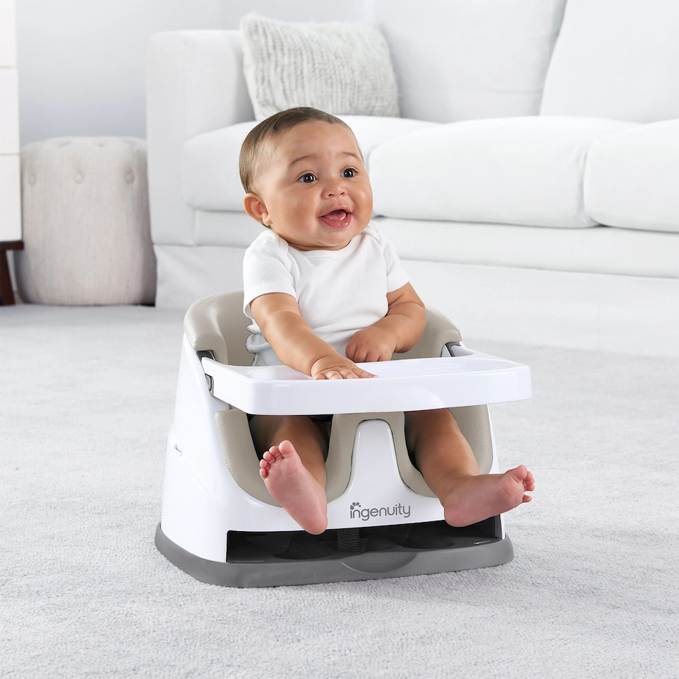 image 1 of Ingenuity Baby Base 2-in-1 Booster Feeding and Floor Seat Cashmere 10678 | Brown | Cashmere | One Size | 1