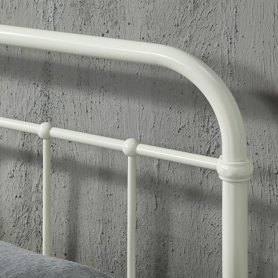 image 1 of Tewin Vintage Hospital Style White Metal Bed Frame (Single)