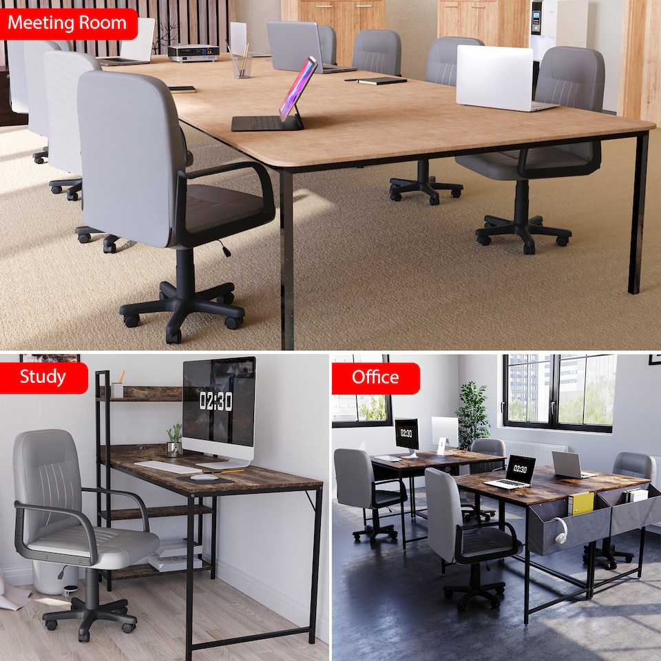 image 1 of Vida Designs Morton Office Chair Computer Desk Table Chair, Grey