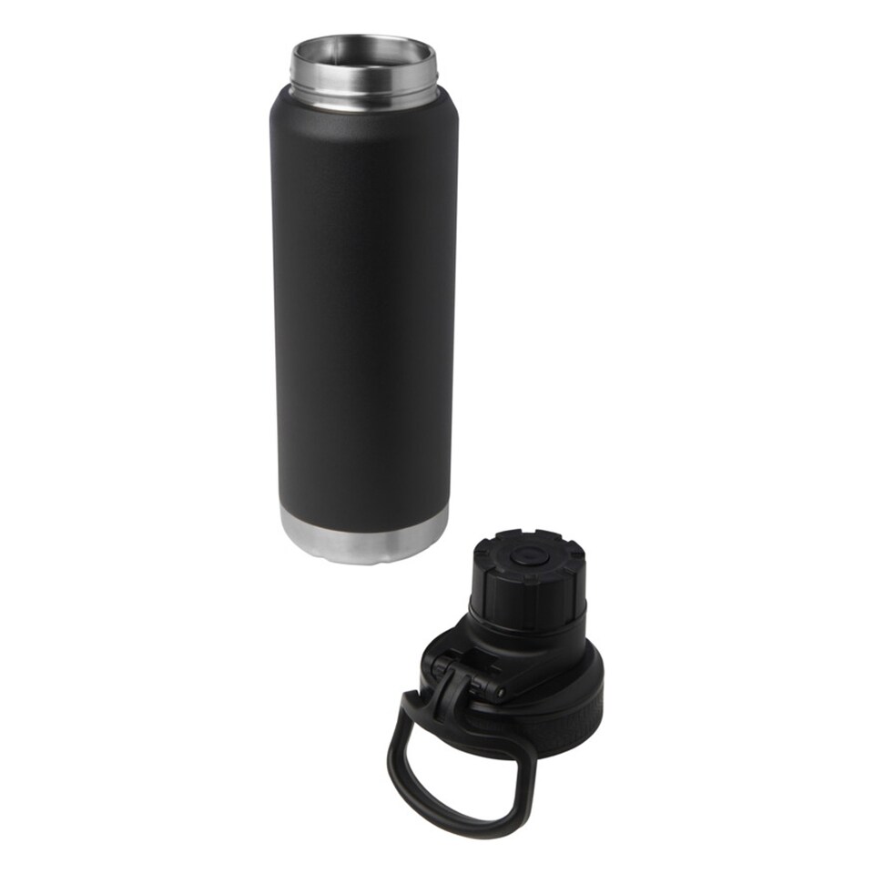 image 1 of Floso Fortis Stainless Steel 700ml Insulated Water Bottle | Black | Solid Black | 1