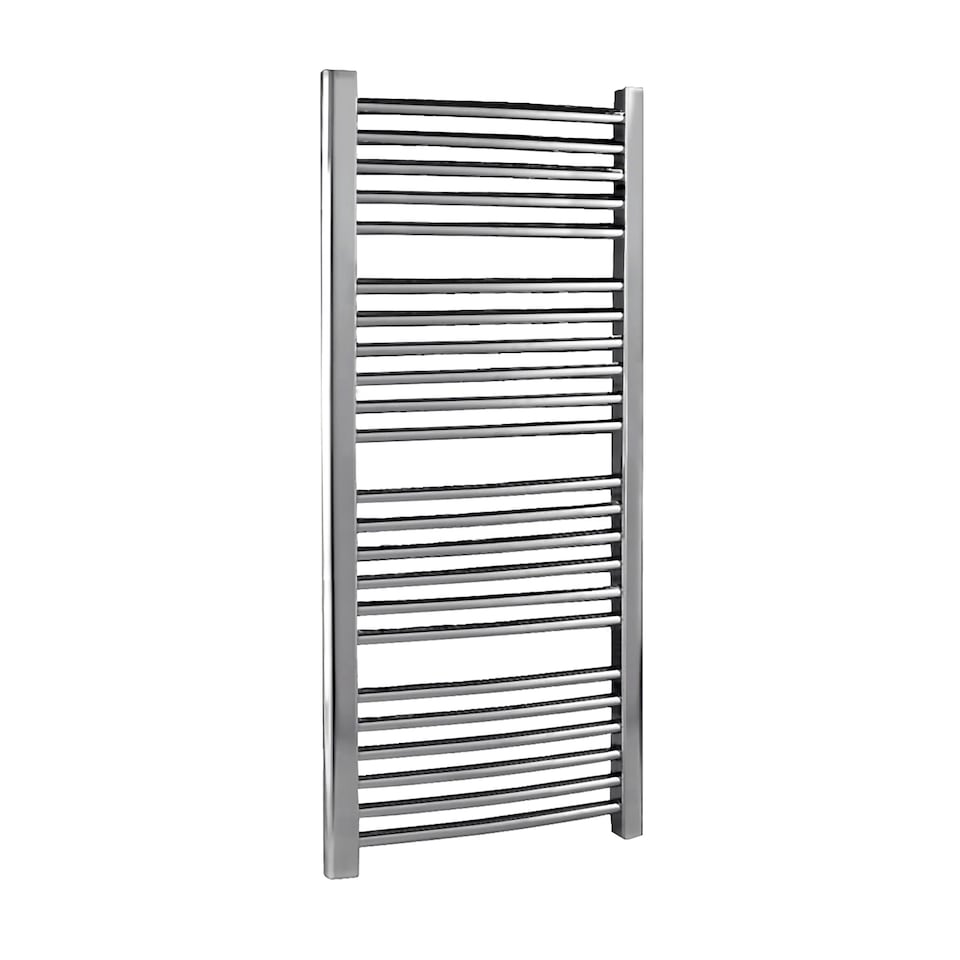 image 1 of Heated Vertical Towel Rail Curved Rails 1126 BTU Chrome 1100x 500mm | Silver | Chrome | 1