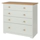 image 1 of Colorado 4 Drawer Chest - White Painted Wood Bedroom Storage Cabinet with Oak Effect Top | White | White | 1