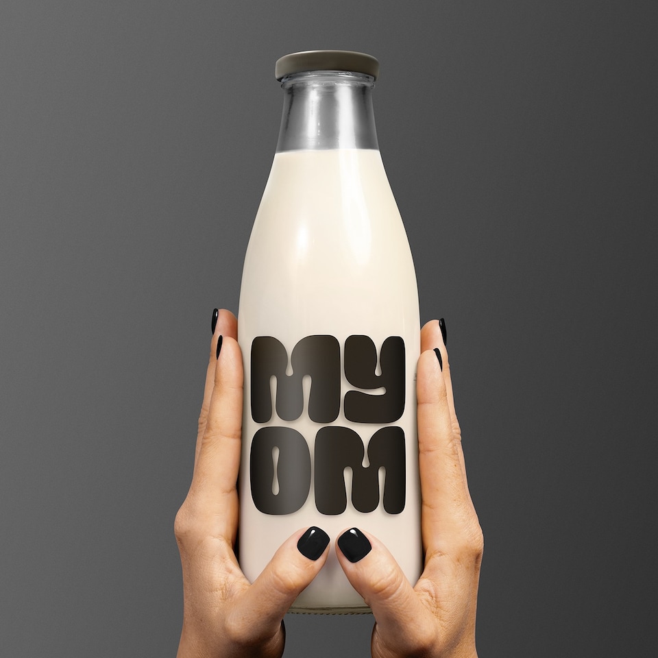 image 1 of MYOM 1L Barista Glass Oat Milk Bottle