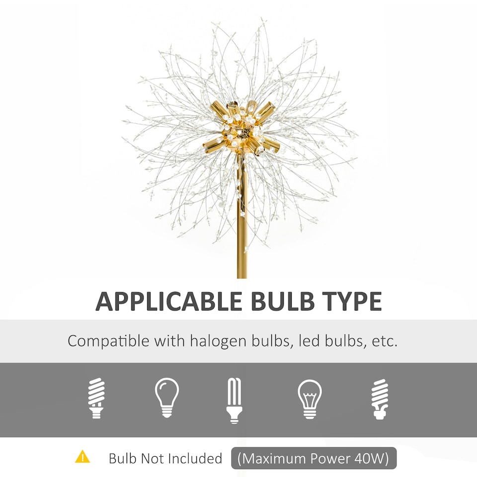 image 1 of HOMCOM Modern Floor Lamp with Dandelion-like Lampshade for Bedroom