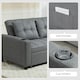 image 6 of HOMCOM 2 Seater Pull Out Sofa Bed with Pockets for Living Room Charcoal Grey 