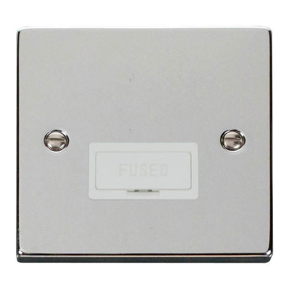 SE HOME Polished Chrome 13A Fused Connection Unit White | Polished Chrome