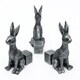 image 1 of Small Brushed Silver Hare Plant Pot Feet - Set of 3 Multi