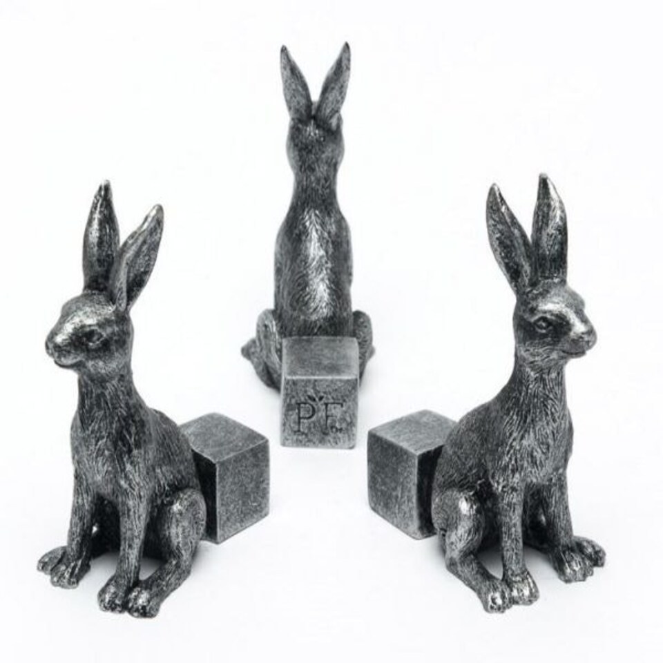 image 1 of Small Brushed Silver Hare Plant Pot Feet - Set of 3 Multi