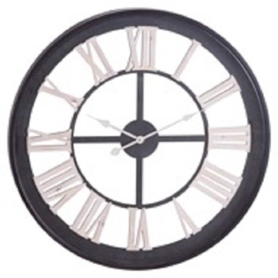 image 1 of Hill Interiors Skeleton Wall Clock - Black/White - One Size