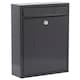 image 1 of Burg-Wachter Anthracite Compact Wall Mounted Galvanised Steel Post Box - 26x33x9cm | Black | Anthracite