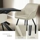image 4 of Chair Marilyn - velvet look, quilted, continuous backrest, slim steel legs - per piece Cream | Cream/Black