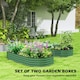image 3 of Outsunny Set of 2 Raised Beds for Garden with Metal Plant Stakes