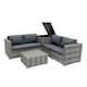 image 1 of Rattan Modular 6 Piece Furniture Set – Grey