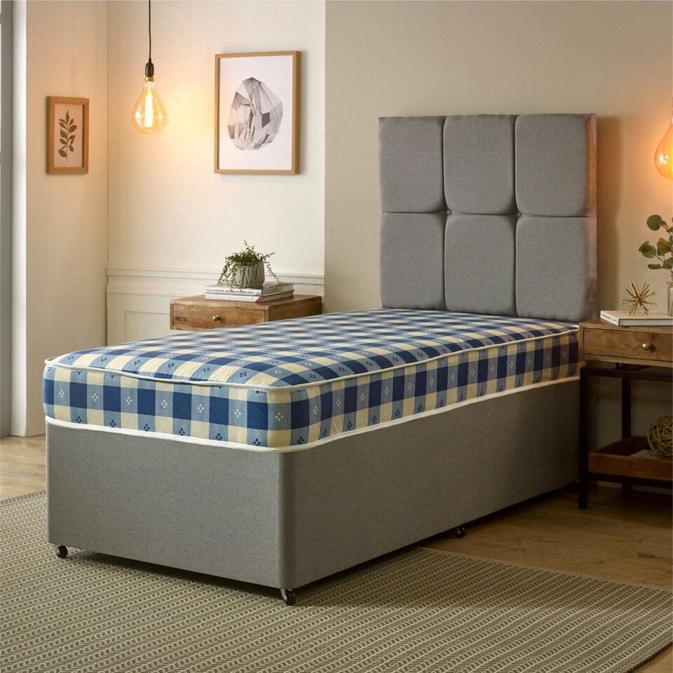 image 1 of Budget Plus Spring Mattress - 6.5" Deep, Durable Design | Blue | Small Single