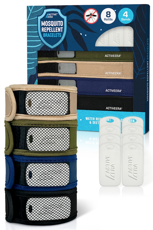 image 1 of Active Era Mosquito Repellent Band - 4 pack + 8 refill - Fabric band