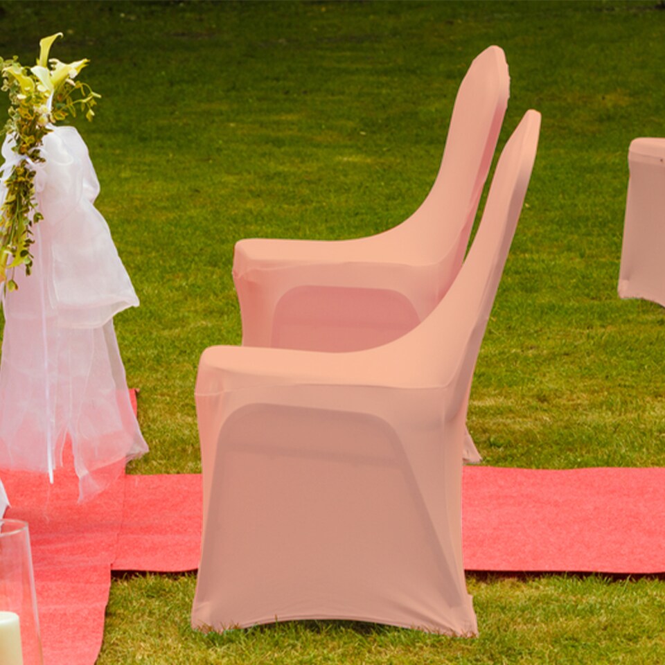 image 1 of Chair Cover Spandex Polyester Stretch Fabric Dining Slipcovers - 10pcs