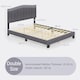 image 2 of COSTWAY Double Upholstered Bed Frame with Headboard Grey